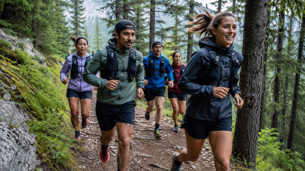 Túi Nước Chạy Bộ Giá Sỉ Cho Cửa Hàng Thể Thao 5 Người chạy trail và tham gia giải địa hình