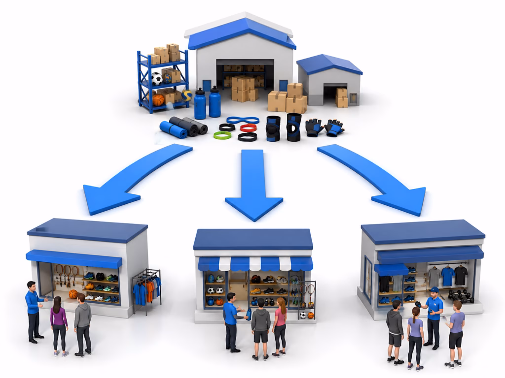 Nhập từ nhà phân phối phụ kiện thể thao