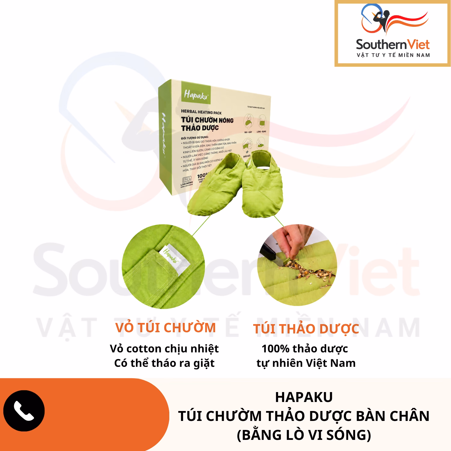 Túi chườm thảo dược bàn chân Hapaku 2 Túi chườm thảo dược bàn chân Hapaku