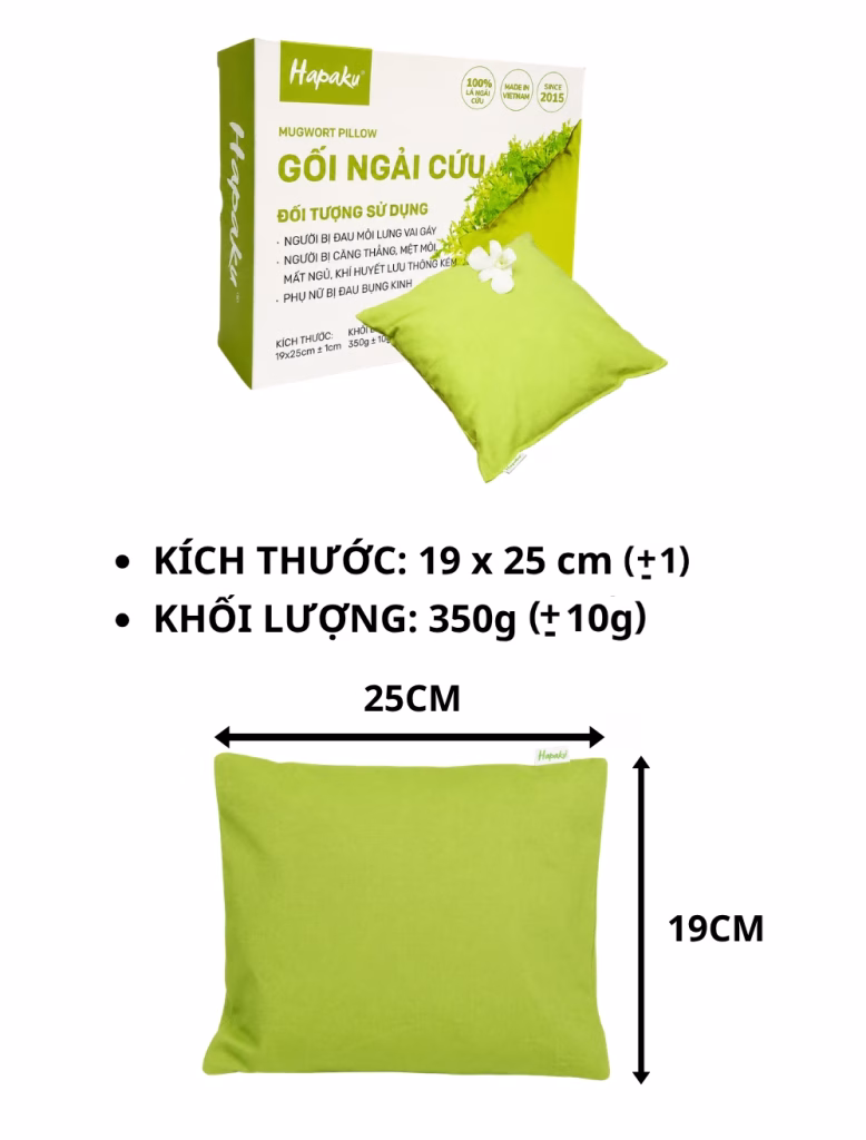 Gối ngải cứu Hapaku 9 Thiết kế gối ngải cứu Hapaku