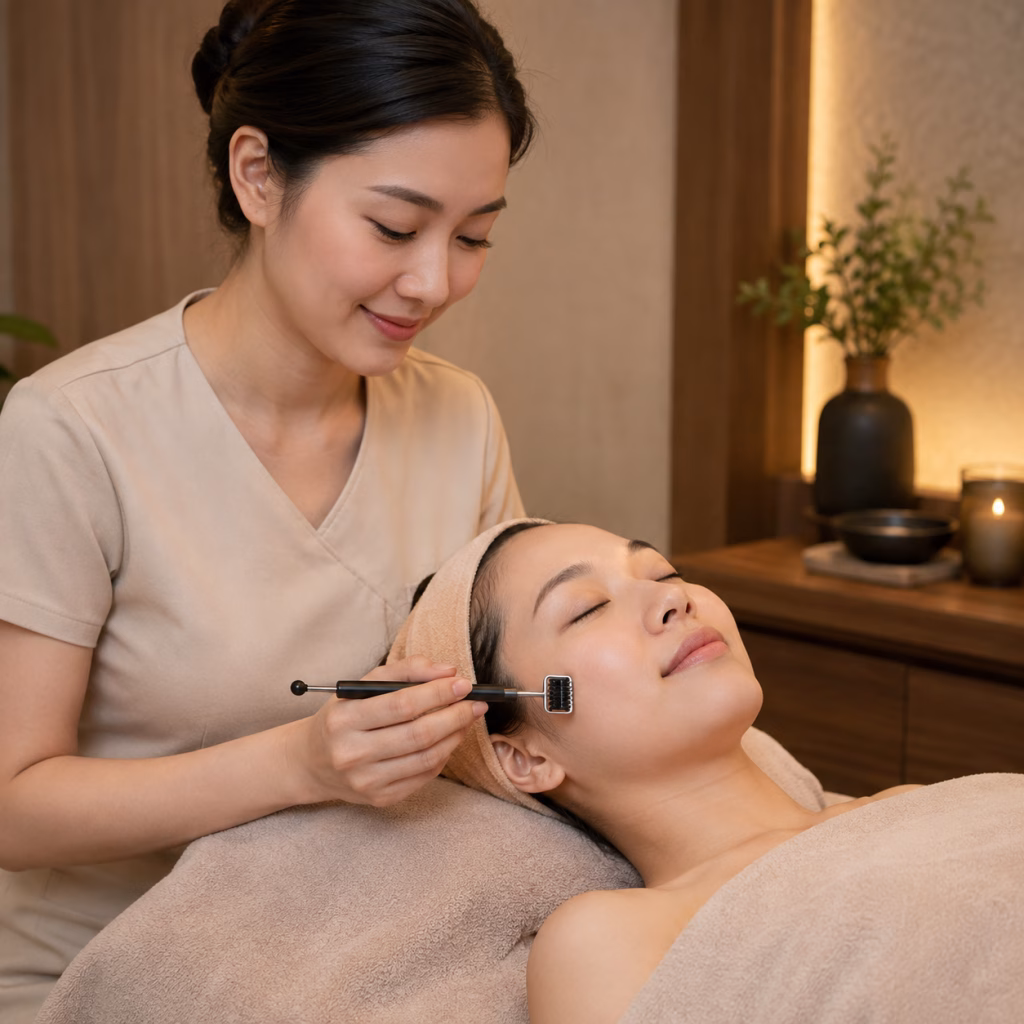 DC34 – Thanh Sừng + Hạt Diện Chẩn Hai Đầu Nhỏ Gọn 6 Spa/phòng trị liệu