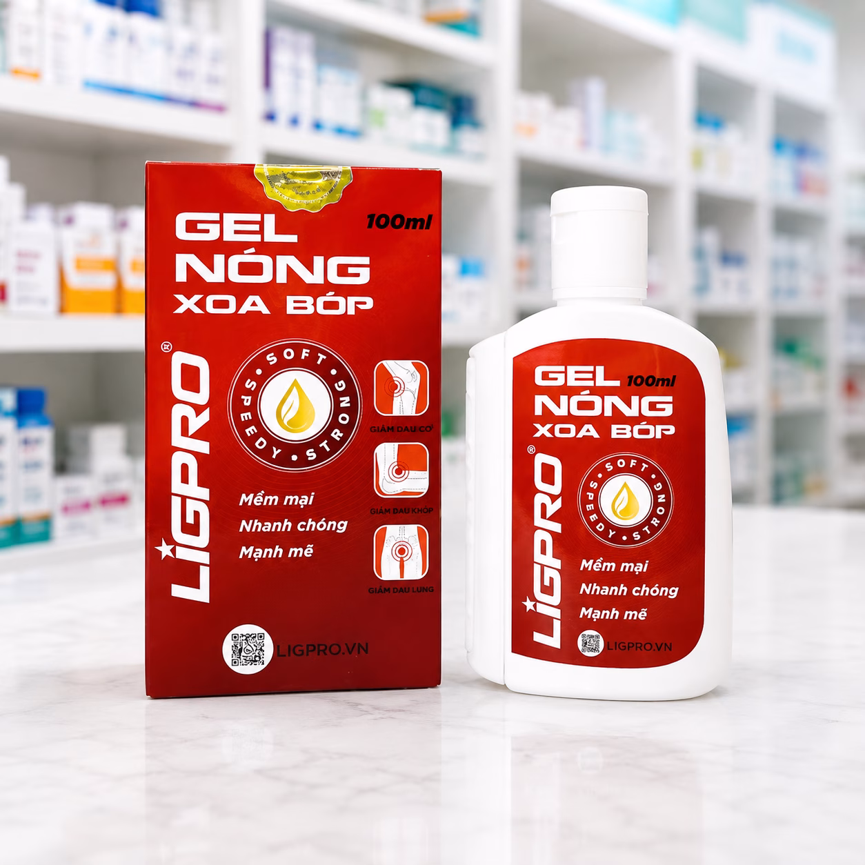 Gel Nóng Xoa Bóp Ligpro 100ml | Gel Massage Tạo Cảm Giác Ấm 3 Gel Nóng Xoa Bóp Ligpro 100ml
