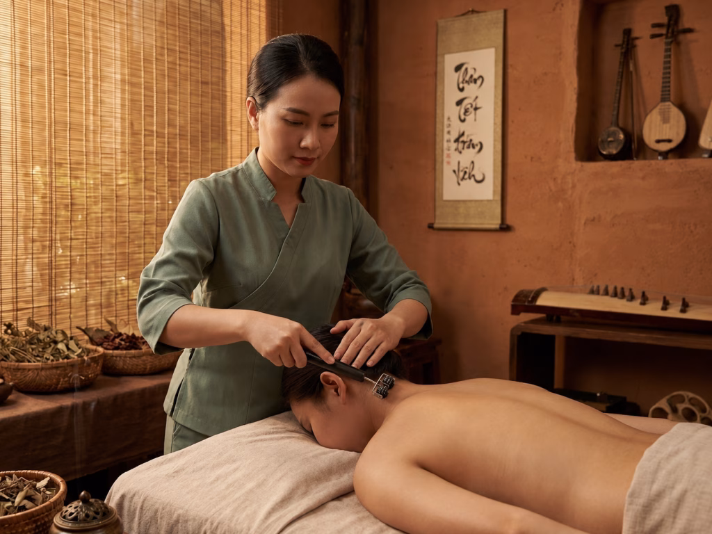 Thanh lăn cầu sừng đôi nhỏ Diện Chẩn DC05 4 Cách lăn và ấn huyệt đúng kỹ thuật Diện Chẩn