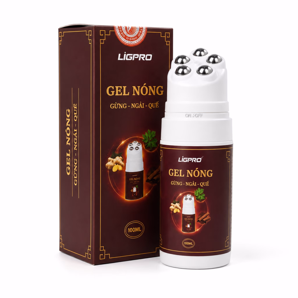 Con Lăn Massage Gừng - Ngải - Quế Ligpro 100ml 5 Quy cách 100 ml tiện mang theo