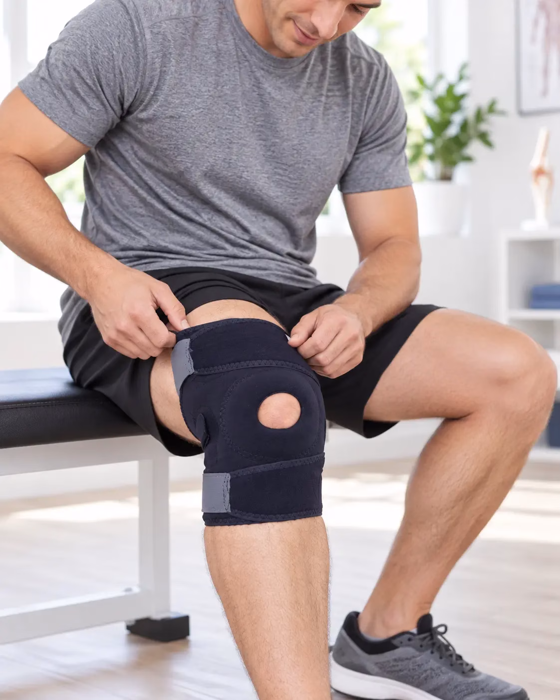 Bó Gối Lỗ L1 TY Sport 5 Người dùng đang điều chỉnh Bó Gối Lỗ L1 TY Sport