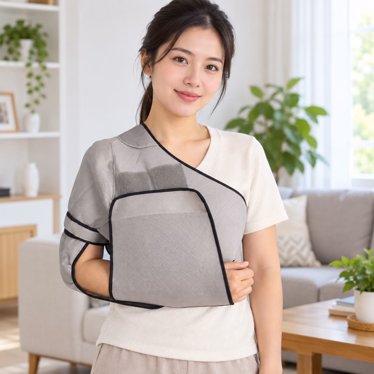 Đai Desaul (T-P) 4 Người dùng đeo đai Desaul T-P cố định vai và cánh tay