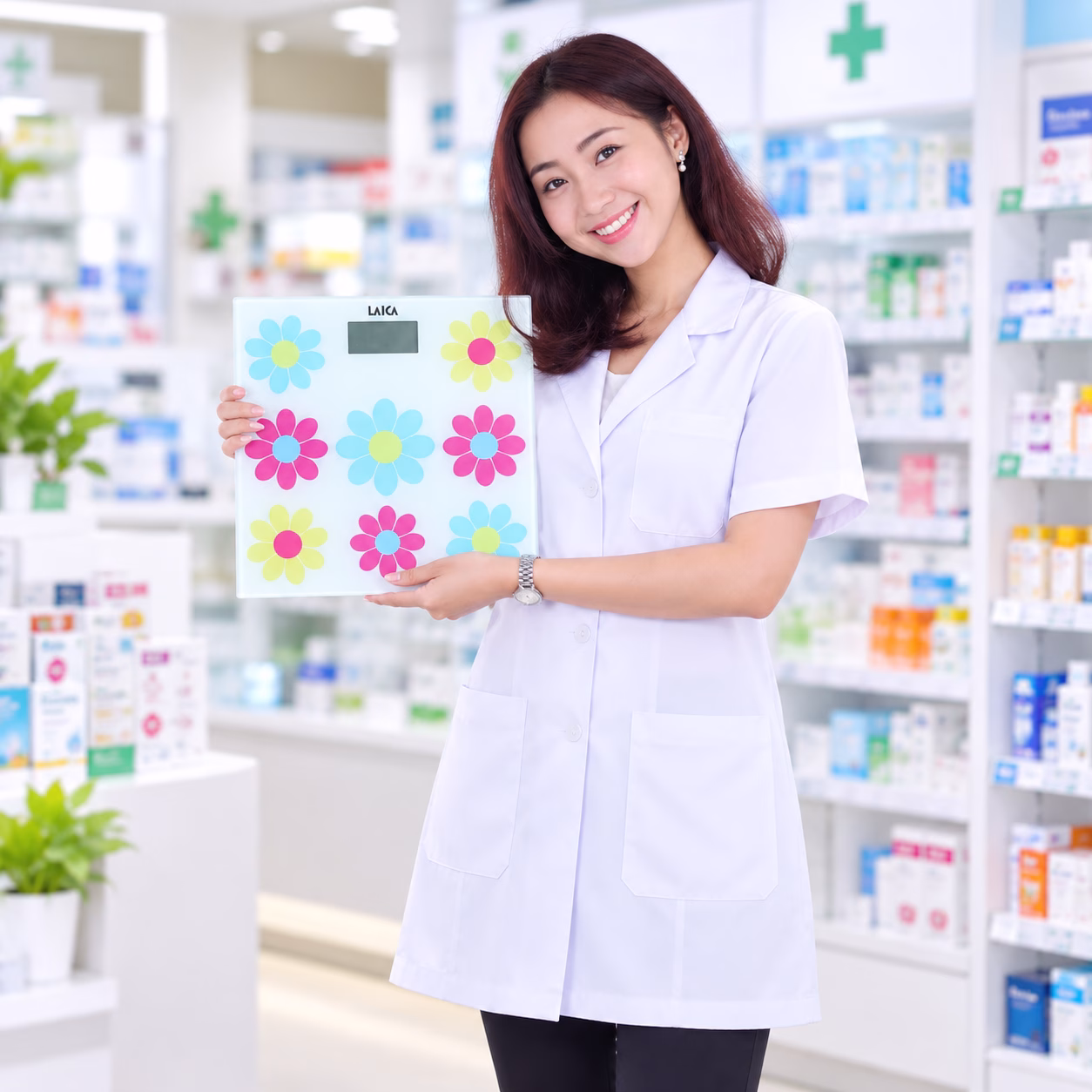 Cân sức khỏe điện tử Laica PS1050 4 Nhân viên giới thiệu cân sức khỏe điện tử Laica PS1050