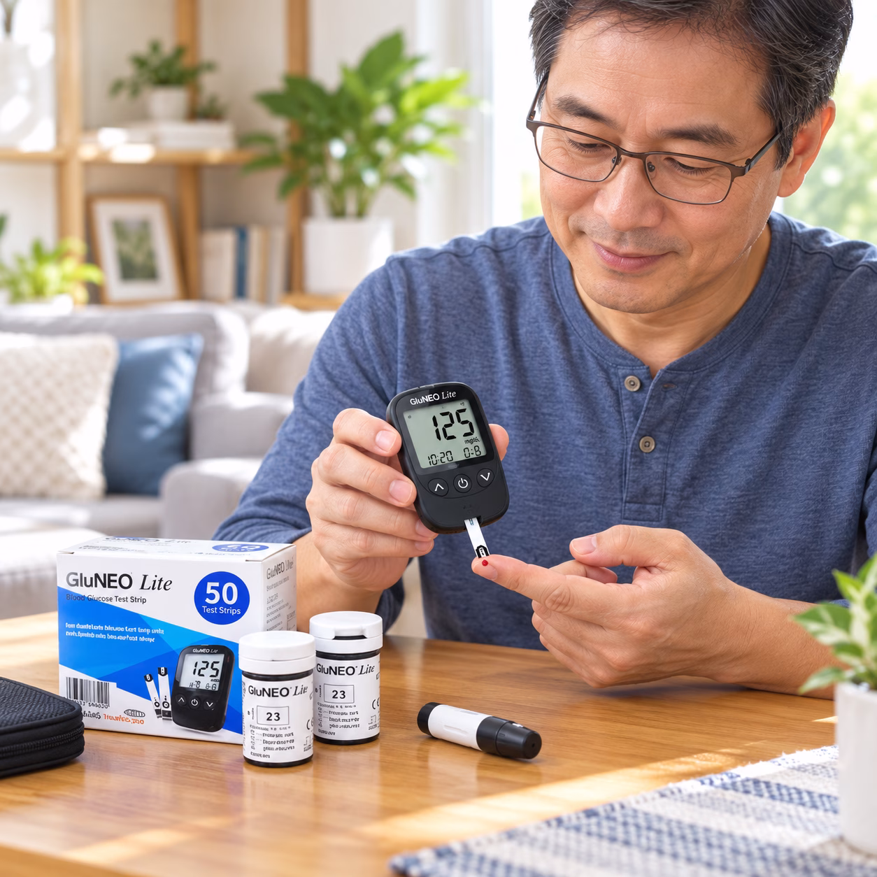 Que thử đường huyết GluNeo Lite 6 Sử dụng que thử đường huyết GluNeo Lite tại nhà