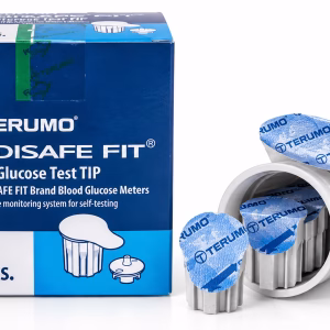 Hộp đầu thử đường huyết Terumo MEDISAFE FIT 30 cái trên nền trắng